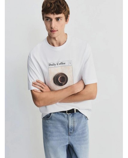 футболка мужская белый принт