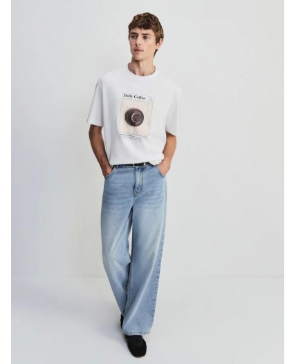 футболка мужская белый принт