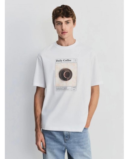 футболка мужская белый принт