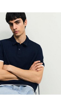 поло мужское темно-синий