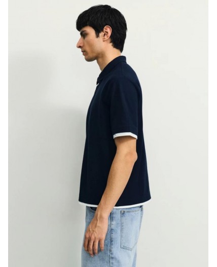 поло мужское темно-синий