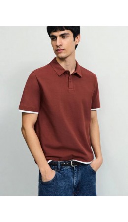 поло мужское терракот/кирпичный