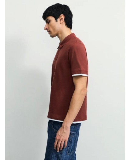 поло мужское терракот/кирпичный