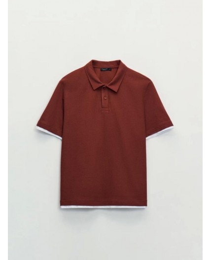 поло мужское терракот/кирпичный