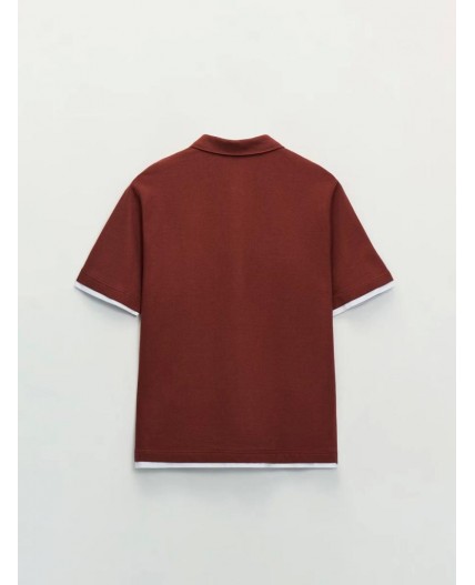 поло мужское терракот/кирпичный