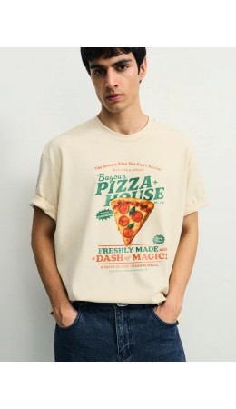 футболка мужская бежевый принт