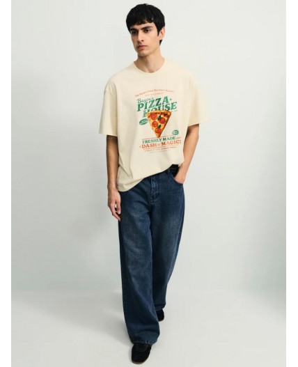 футболка мужская бежевый принт