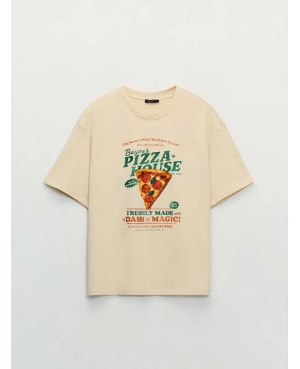 футболка мужская бежевый принт