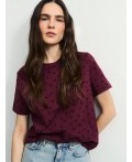 футболка женская бордовый абстракция