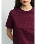 футболка женская бордовый абстракция