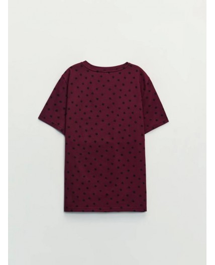 футболка женская бордовый абстракция