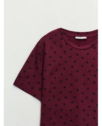 футболка женская бордовый абстракция