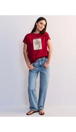 футболка женская красный