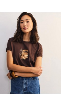 футболка женская тёмно-коричневый