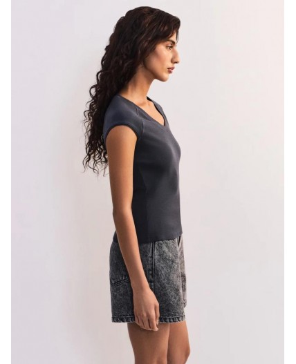 футболка женская темно-серый меланж