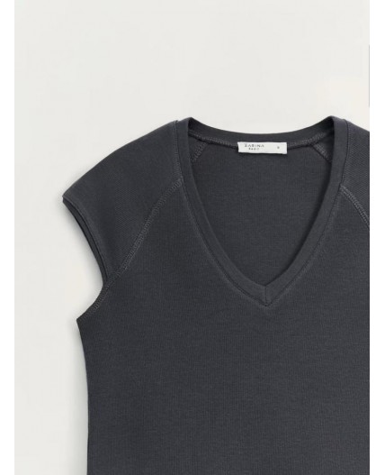 футболка женская темно-серый меланж