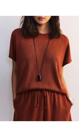 футболка женская терракот/кирпичный