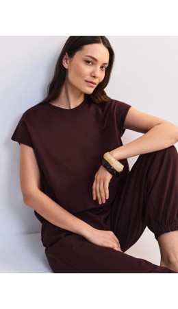 футболка женская тёмно-коричневый