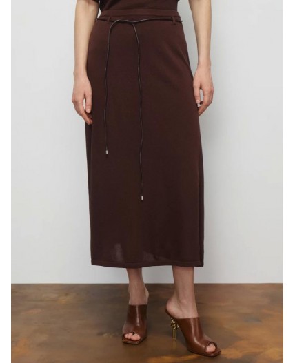 юбка с ремнем женская тёмно-коричневый