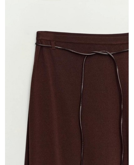 юбка с ремнем женская тёмно-коричневый