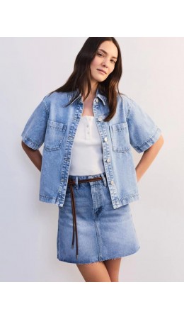 юбка джинсовая женская голубой индиго