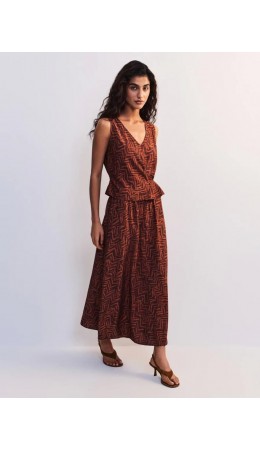 юбка женская коричневый абстракция