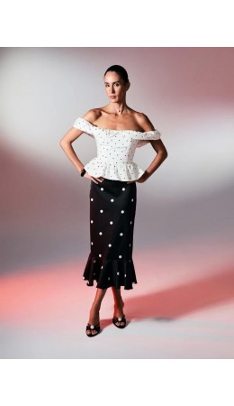 юбка женская черно-белый принт