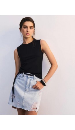 юбка джинсовая женская ультра светлый индиго