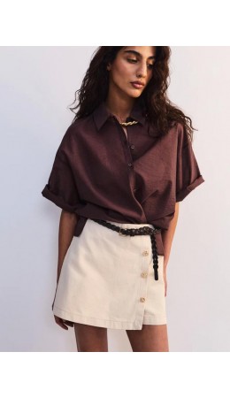 юбка-шорты джинсовая женская ваниль