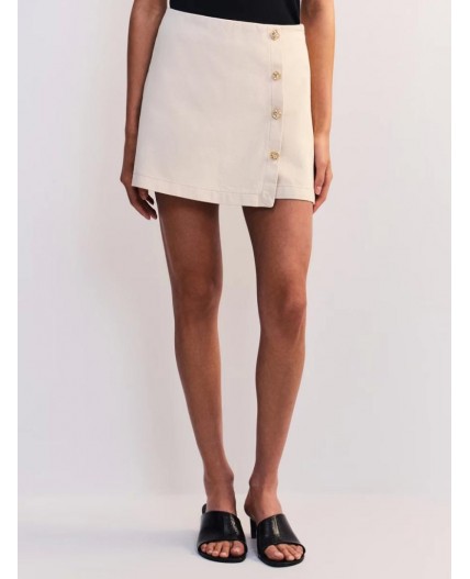 юбка-шорты джинсовая женская ваниль
