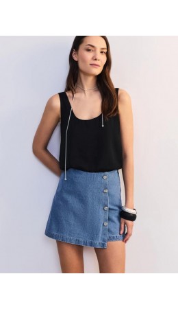 юбка-шорты джинсовая женская голубой индиго