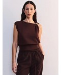 блузка женская тёмно-коричневый