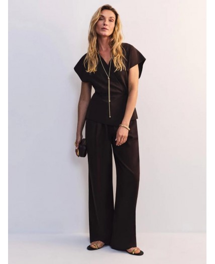 блузка женская тёмно-коричневый