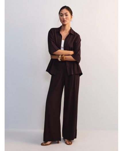 блузка женская тёмно-коричневый