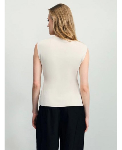 блузка с брошью женская молочный