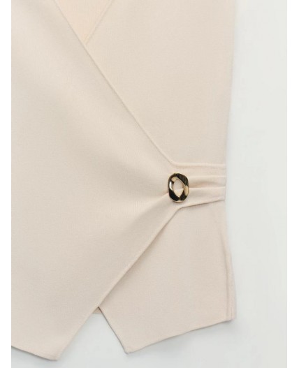 блузка с брошью женская молочный