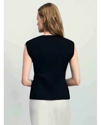 блузка с брошью женская черный