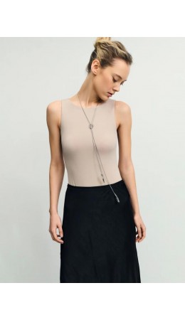 боди спортивное женское бежевый