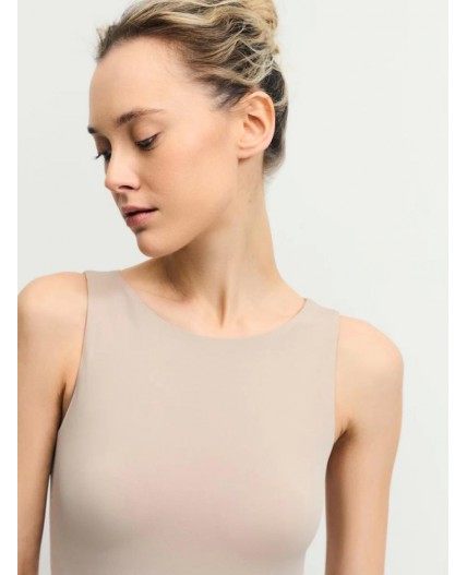боди спортивное женское бежевый
