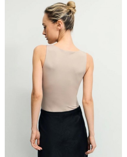 боди спортивное женское бежевый