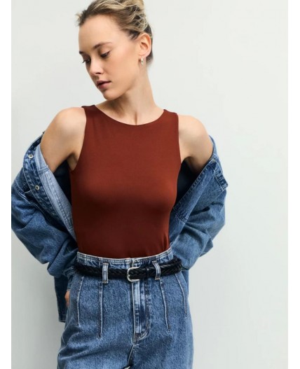 боди спортивное женское терракот/кирпичный