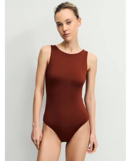 боди спортивное женское терракот/кирпичный