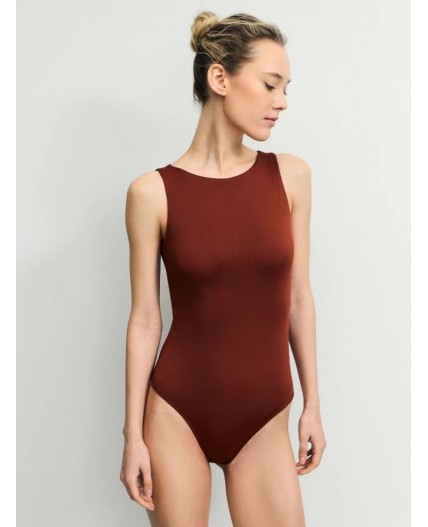 боди спортивное женское терракот/кирпичный