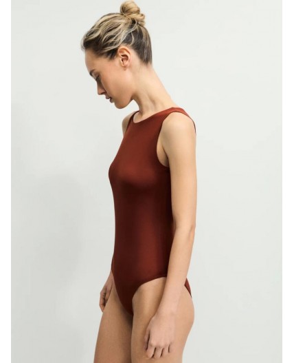 боди спортивное женское терракот/кирпичный