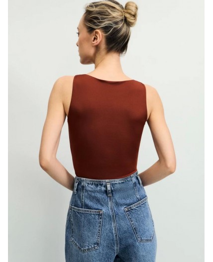 боди спортивное женское терракот/кирпичный