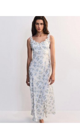 платье женское белый цветы крупные