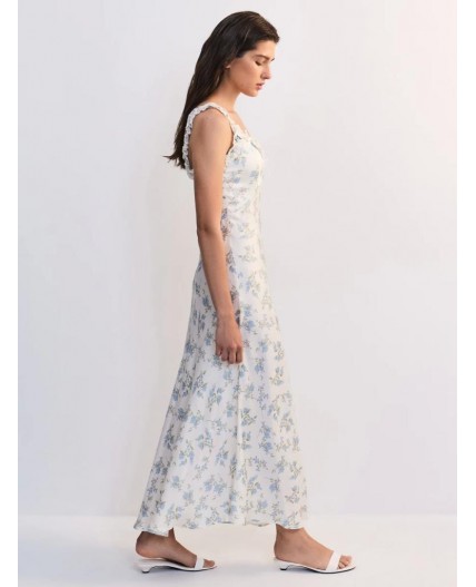 платье женское белый цветы крупные