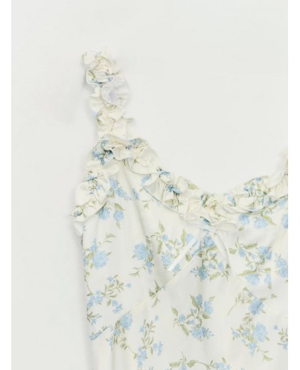 платье женское белый цветы крупные