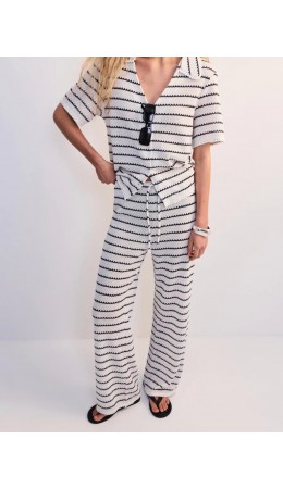 брюки женские белый принт графика