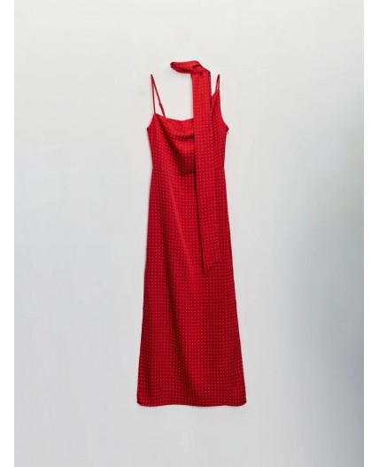 платье женское красный принт